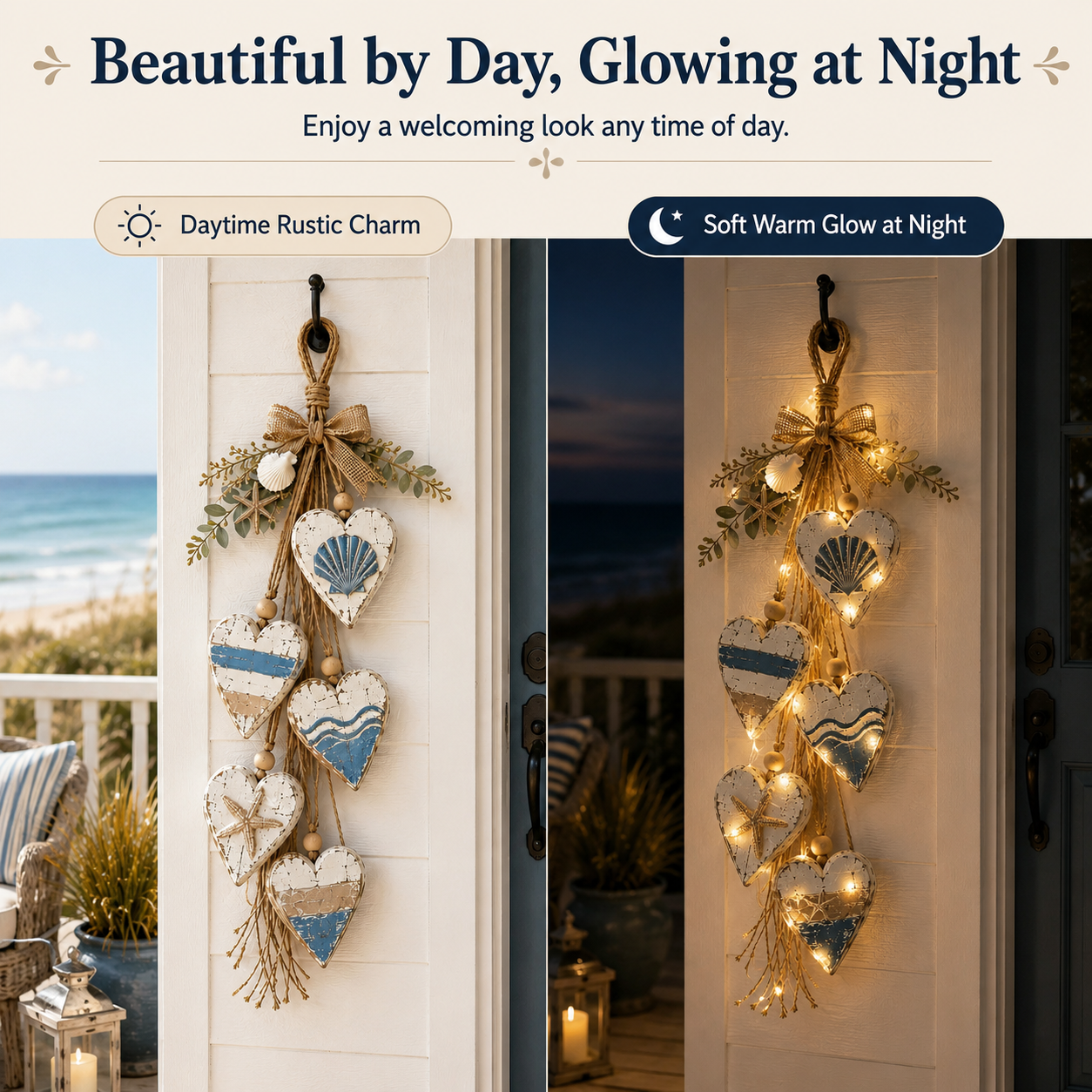 Lighted Rustic Heart Wall Hanging with Remote – 2 Styles
