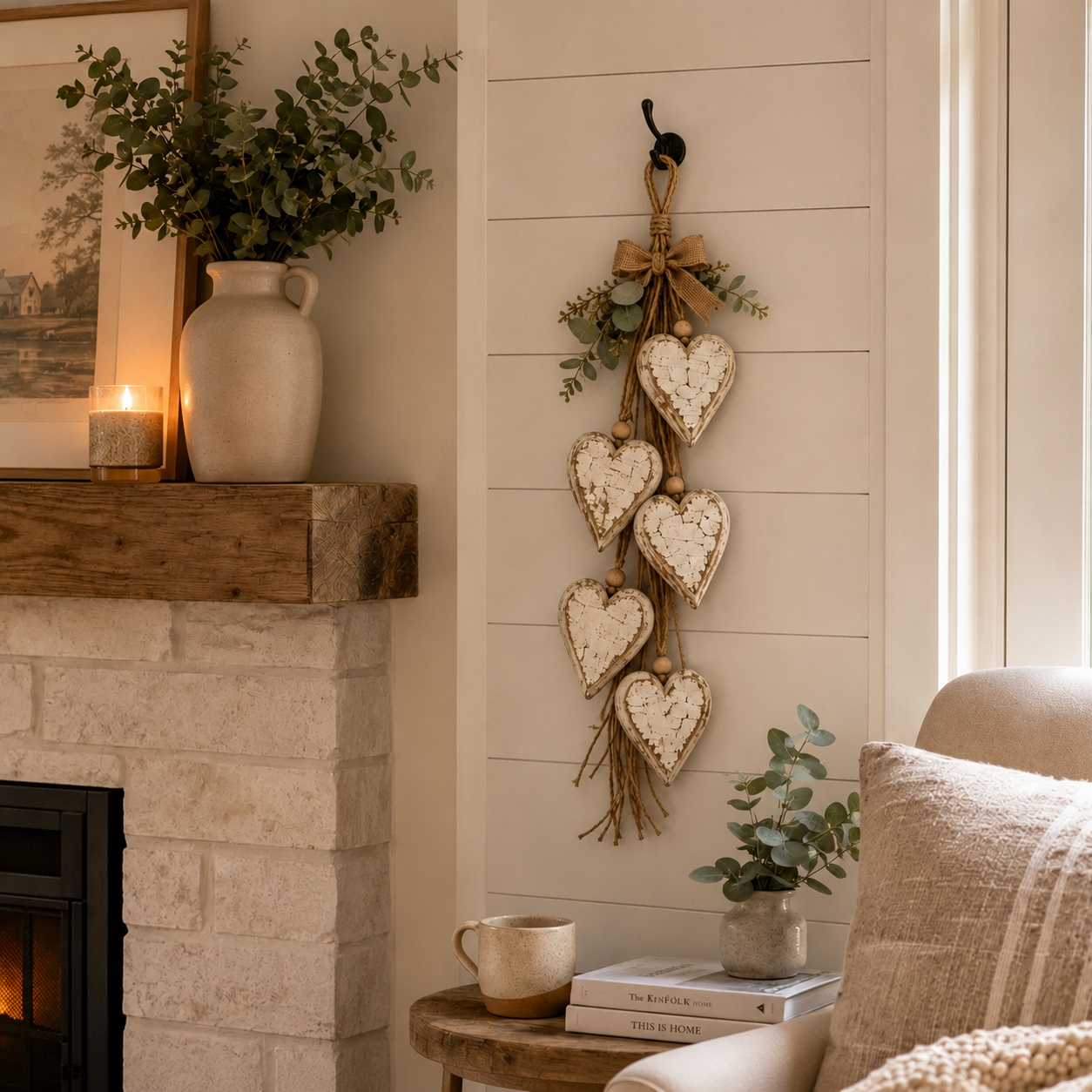 Lighted Rustic Heart Wall Hanging with Remote – 2 Styles