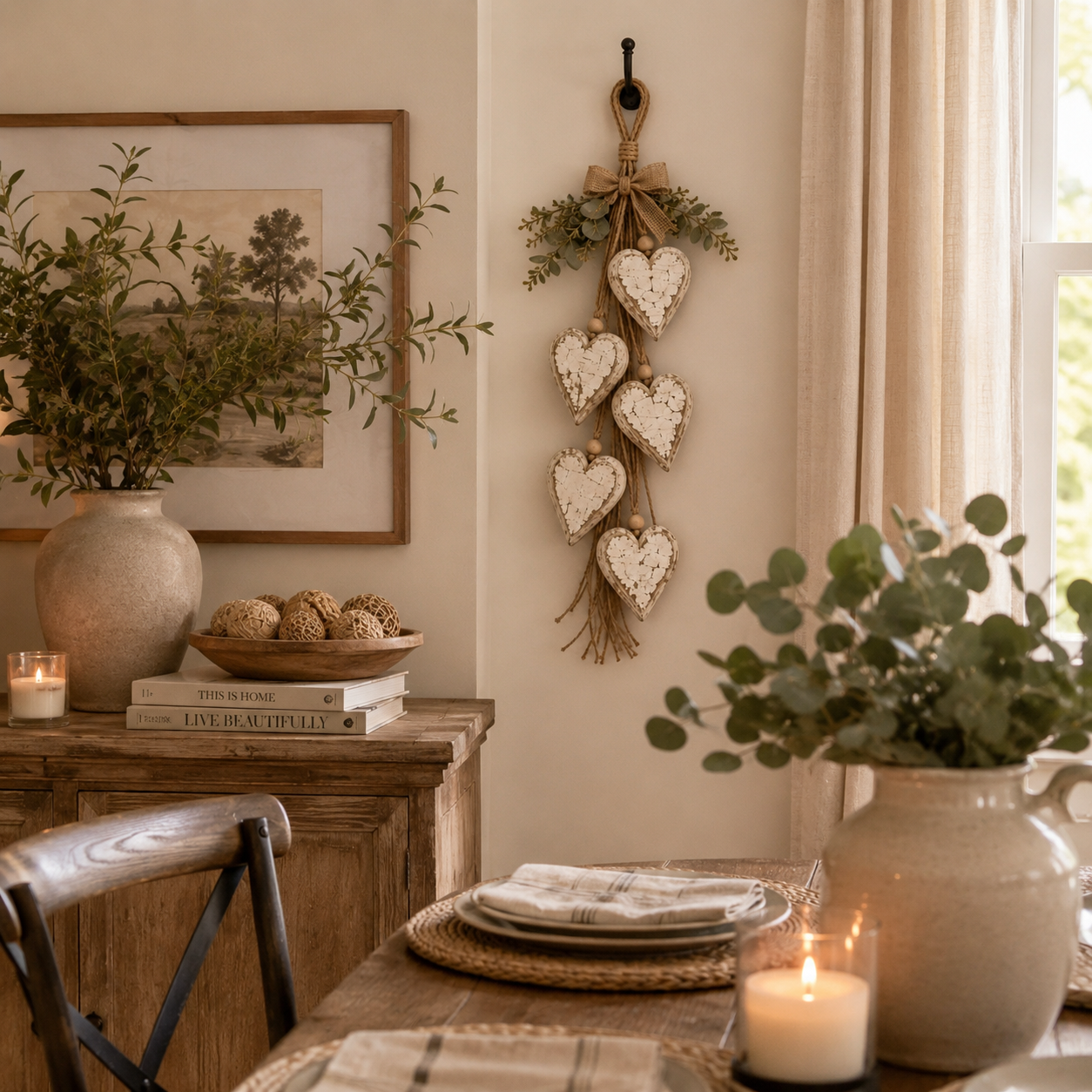 Lighted Rustic Heart Wall Hanging with Remote – 2 Styles