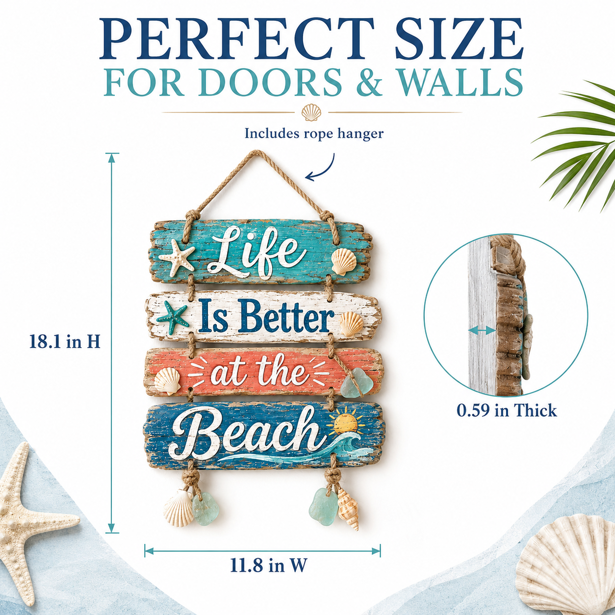 Lighted “Life Is Better at the Beach” Hanging Sign