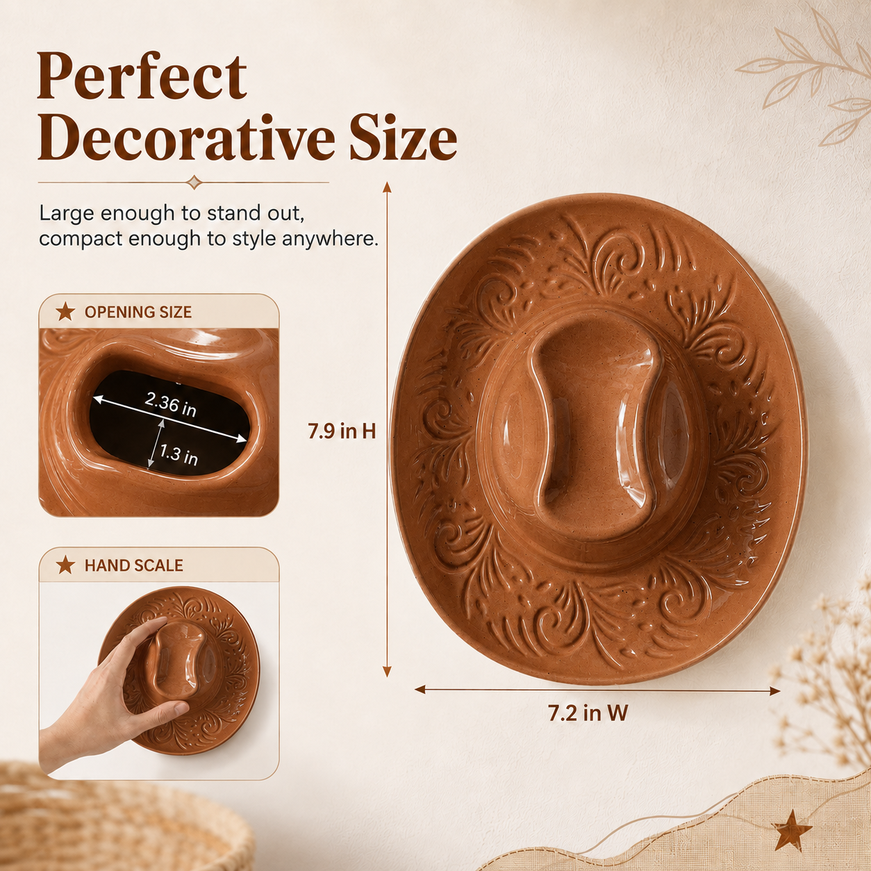 Cowboy Hat Resin Wall Vase – Western Hanging Flower Décor