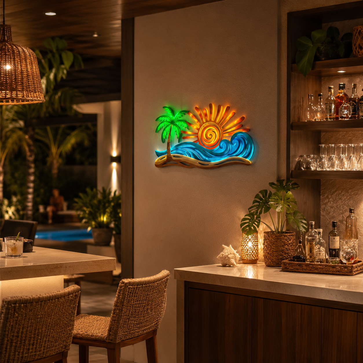 Sunset Shores Lighted Wall Art