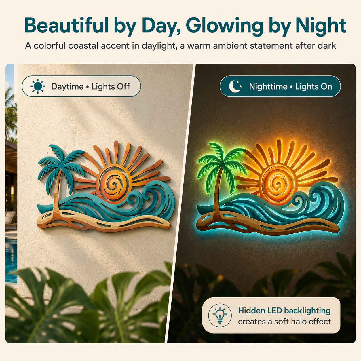 Sunset Shores Lighted Wall Art
