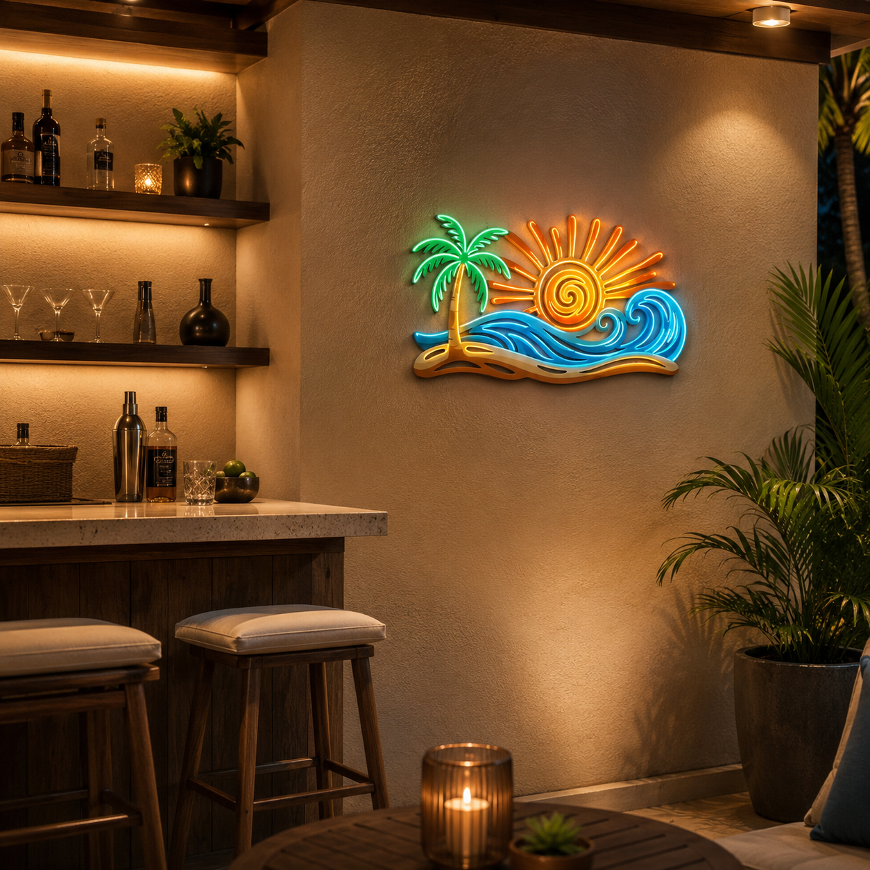 Sunset Shores Lighted Wall Art