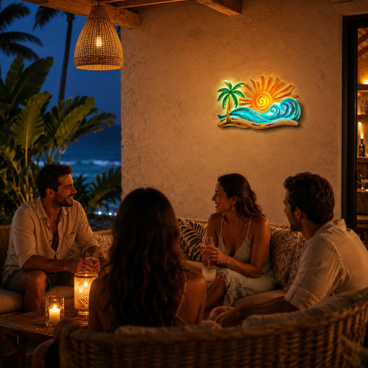 Sunset Shores Lighted Wall Art