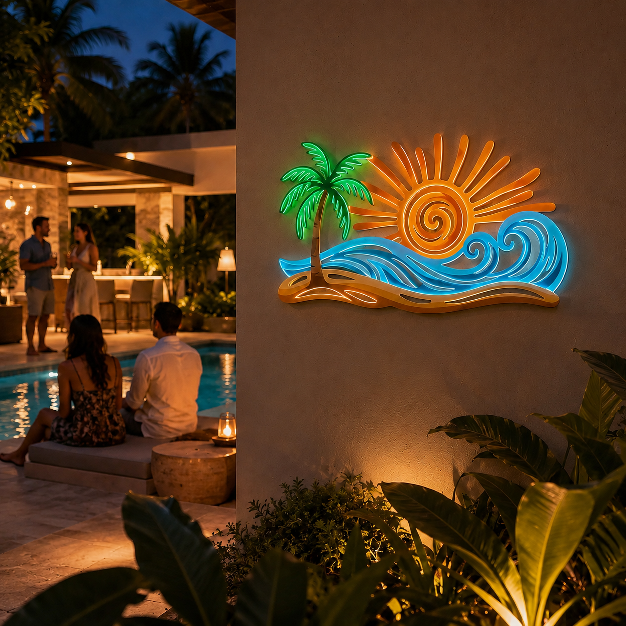 Sunset Shores Lighted Wall Art