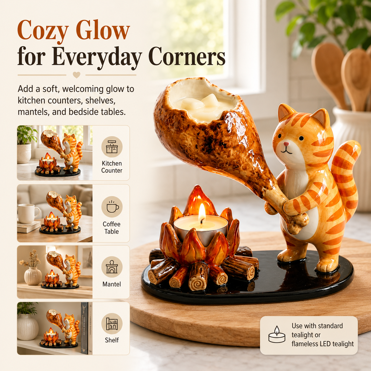 Animal Campfire Tealight Candle Holder