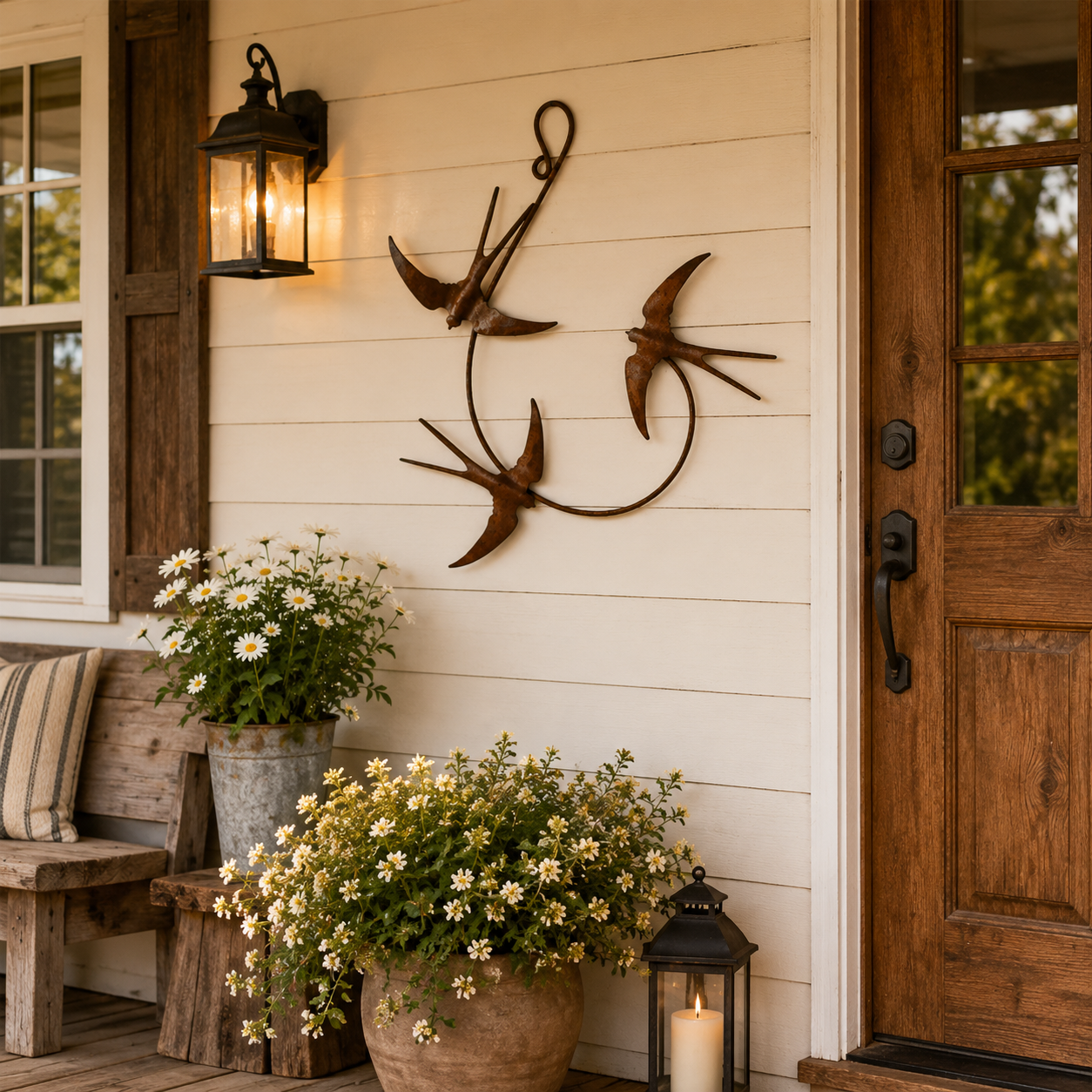 Rustic Metal Swallow Wall Decor – Vintage Bird Hanging Art