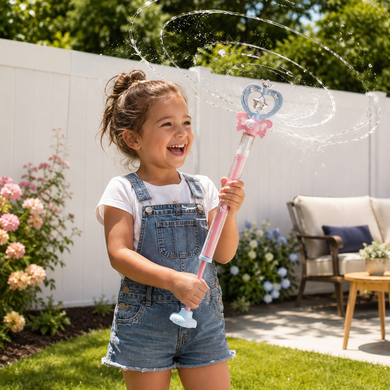 Magic Spinning Water Wand for Kids – Fairy Princess Water Sprayer Toy✨