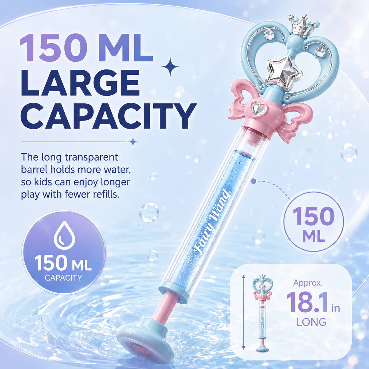 Magic Spinning Water Wand for Kids – Fairy Princess Water Sprayer Toy✨