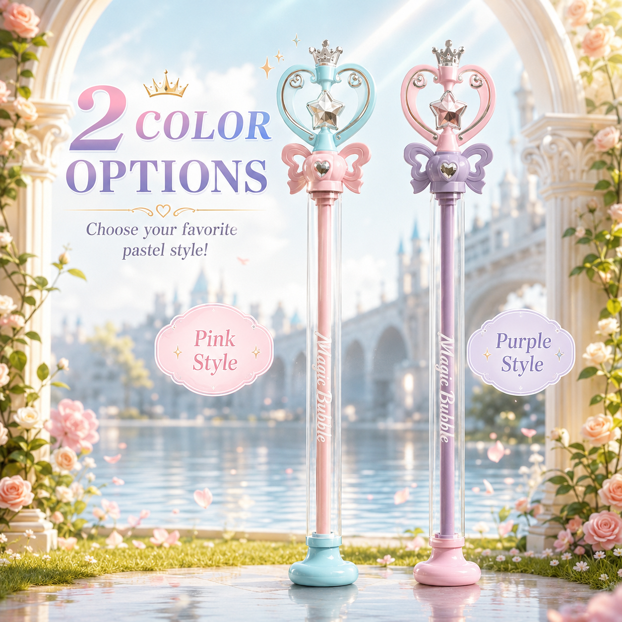 Magic Spinning Water Wand for Kids – Fairy Princess Water Sprayer Toy✨