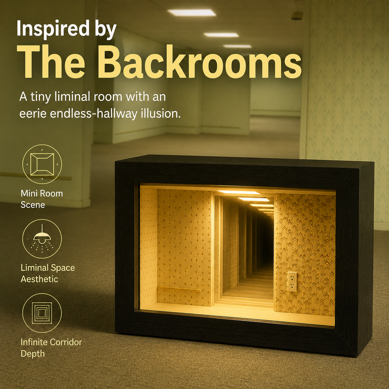 The Backrooms Infinity Mirror Lamp
