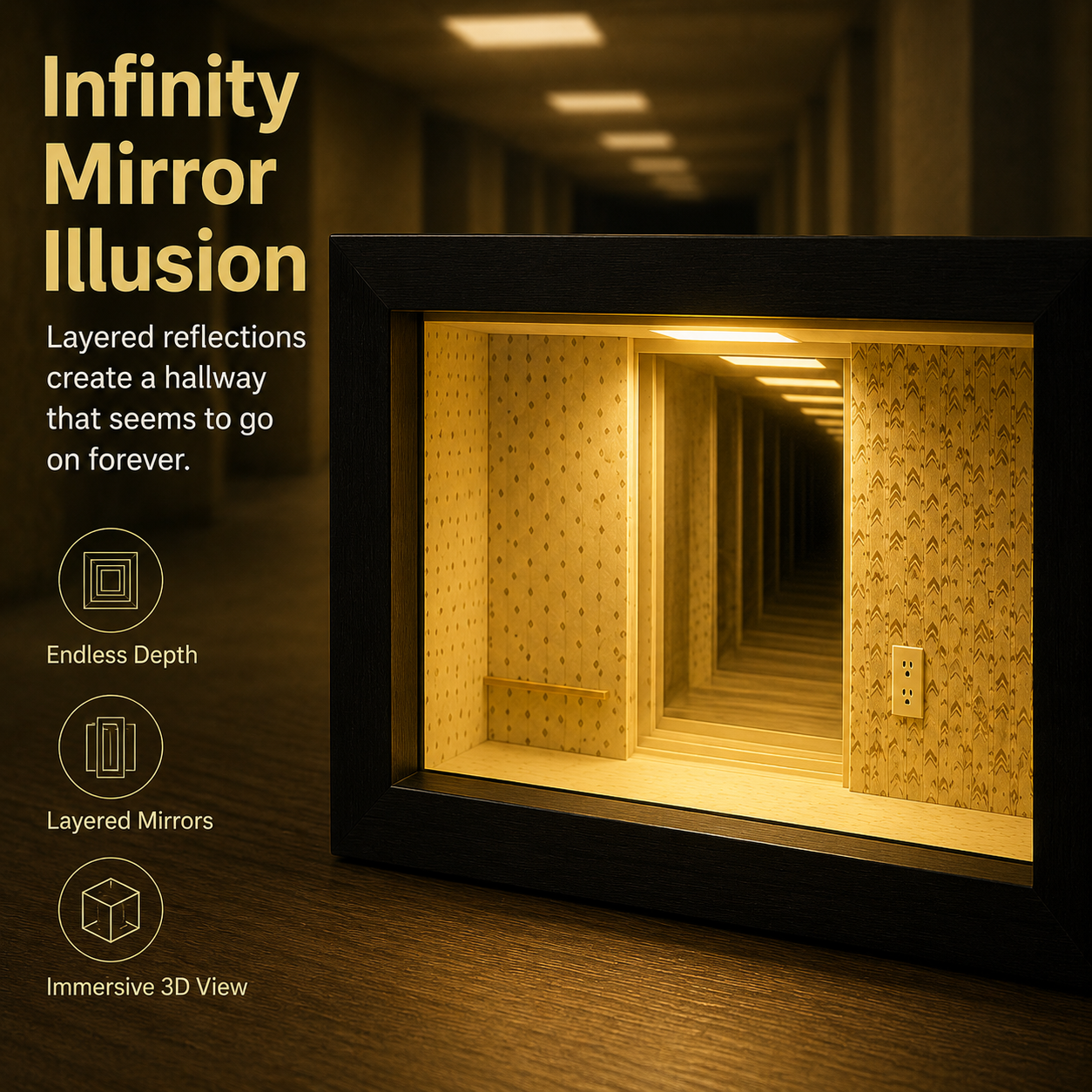 The Backrooms Infinity Mirror Lamp