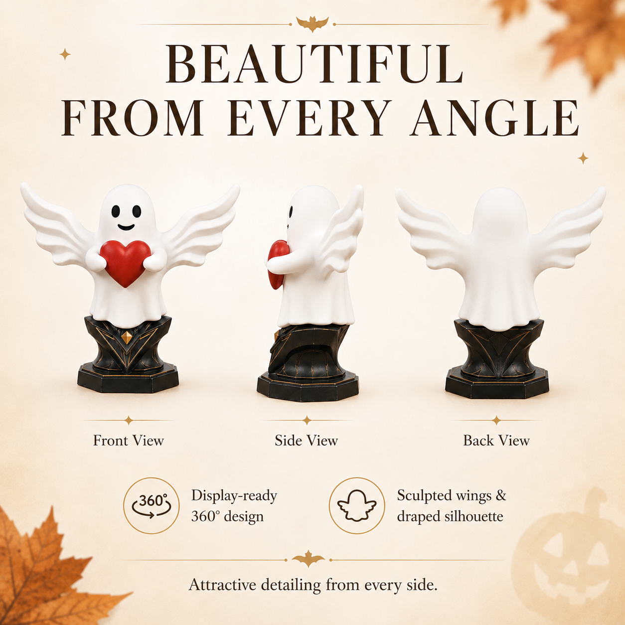 Winged Ghost Figurine, Cute Halloween Tabletop Decor 👻