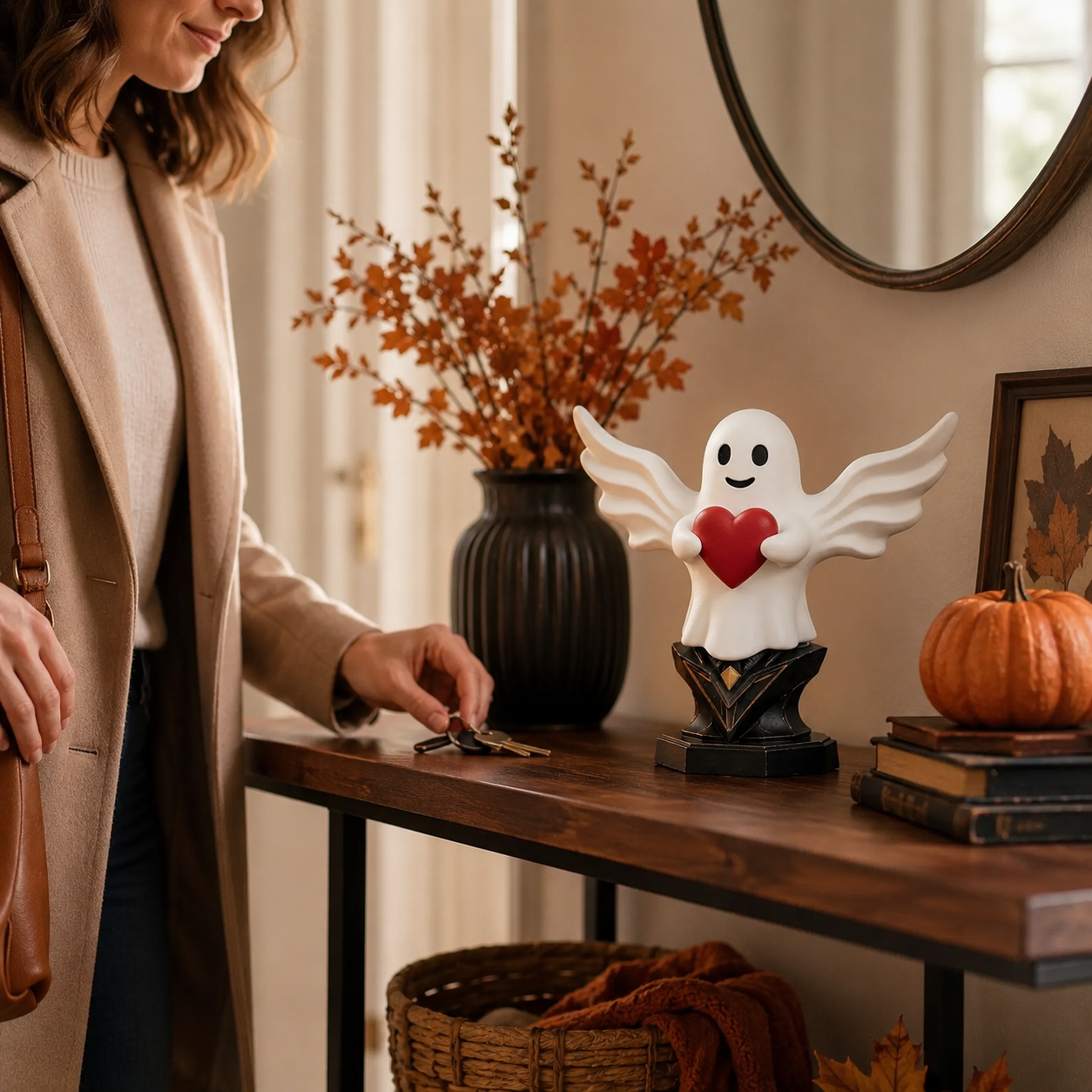 Winged Ghost Figurine, Cute Halloween Tabletop Decor 👻