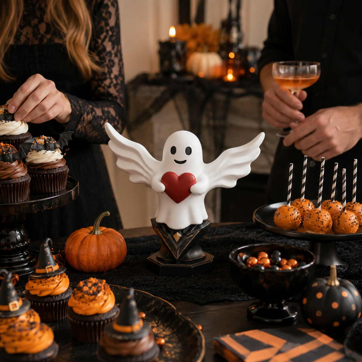 Winged Ghost Figurine, Cute Halloween Tabletop Decor 👻