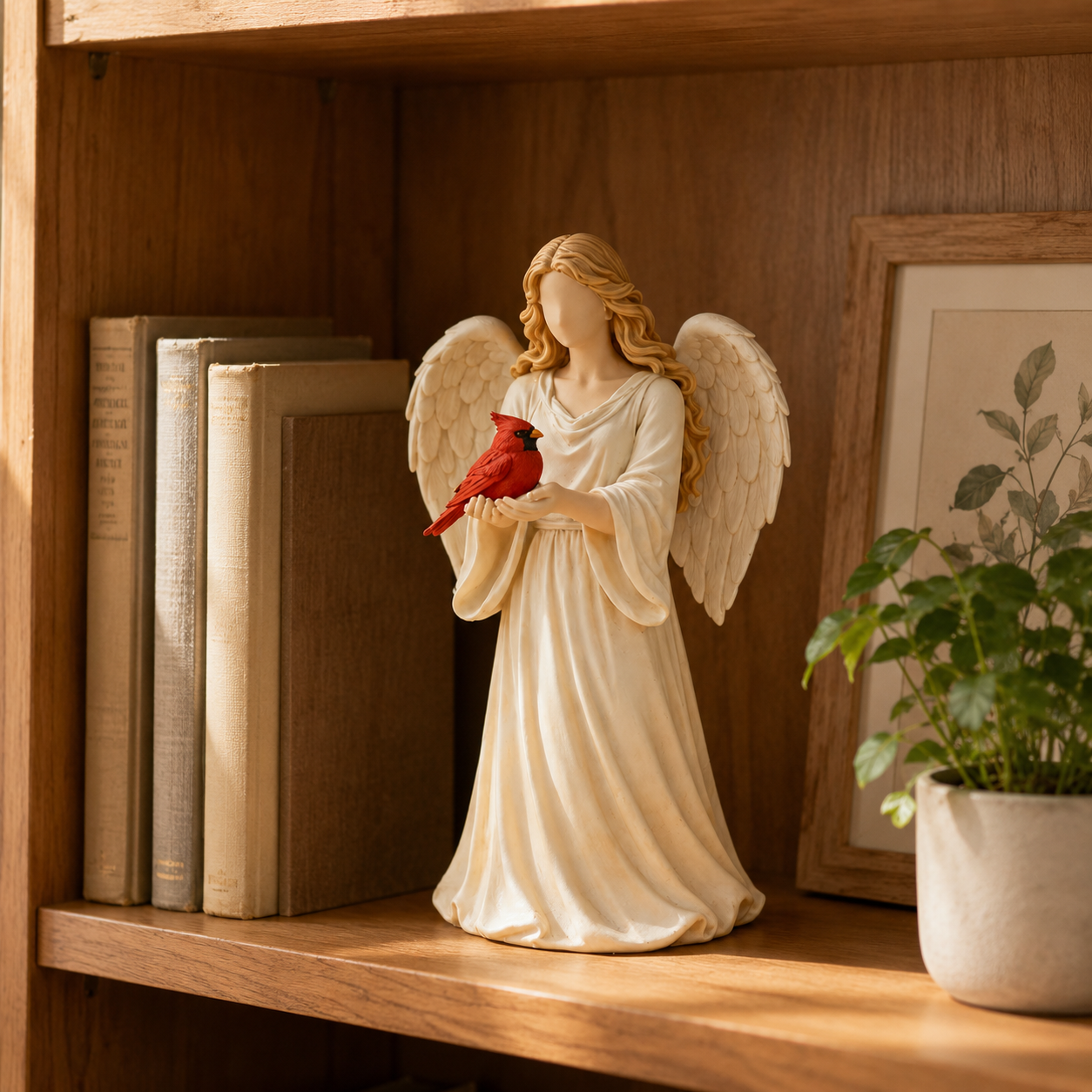 Angel Cardinal Figurine Memorial Decor