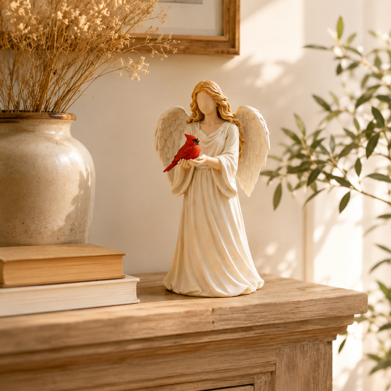 Angel Cardinal Figurine Memorial Decor