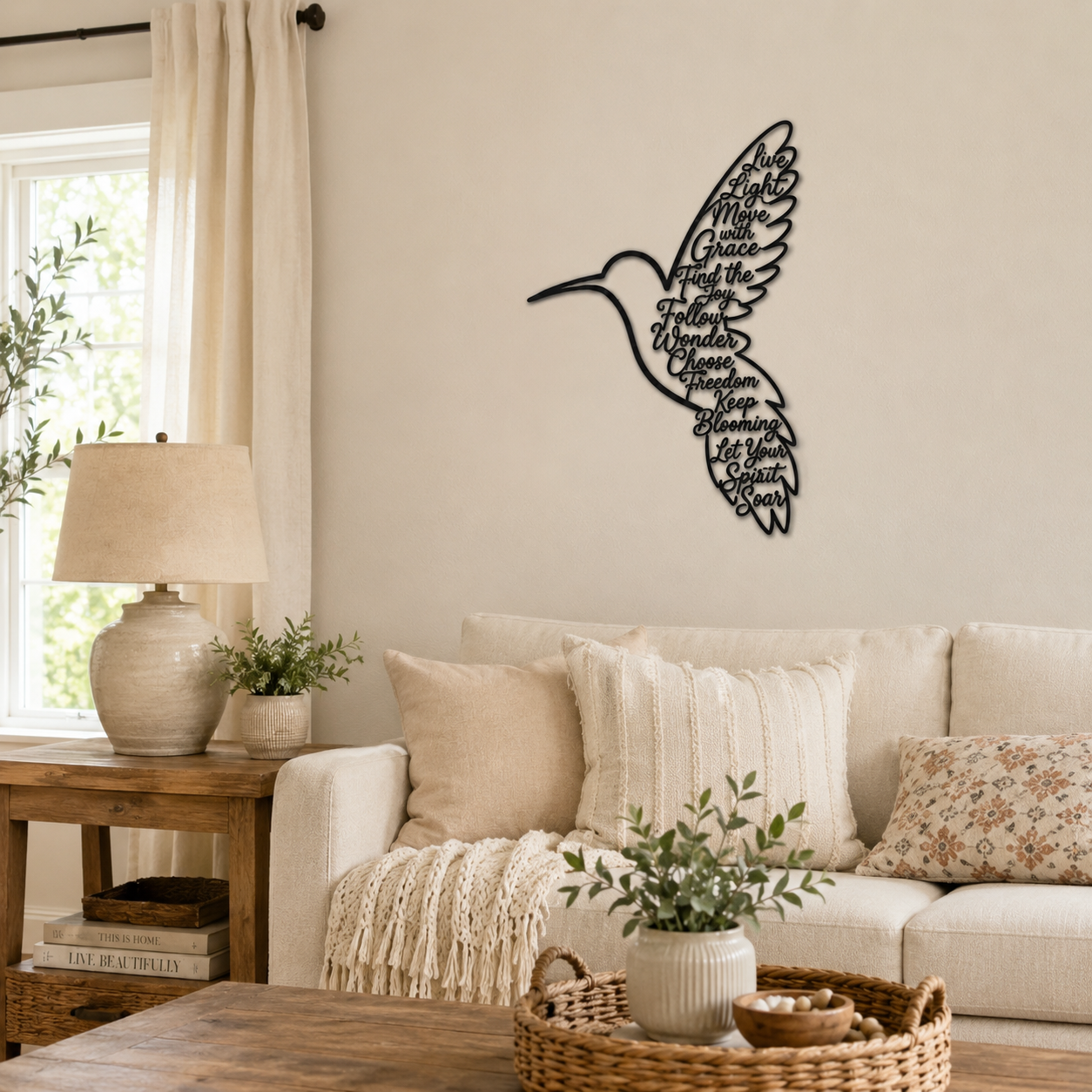Hummingbird Metal Wall Decor, Inspirational Bird Wall Art for Home