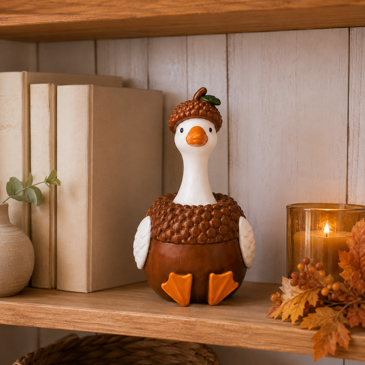 Harvest Duck Figurine – Fall Tabletop Decor, 3 Styles Available