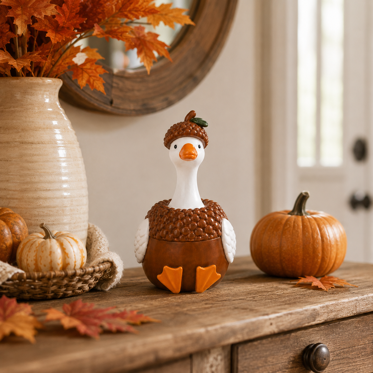Harvest Duck Figurine – Fall Tabletop Decor, 3 Styles Available