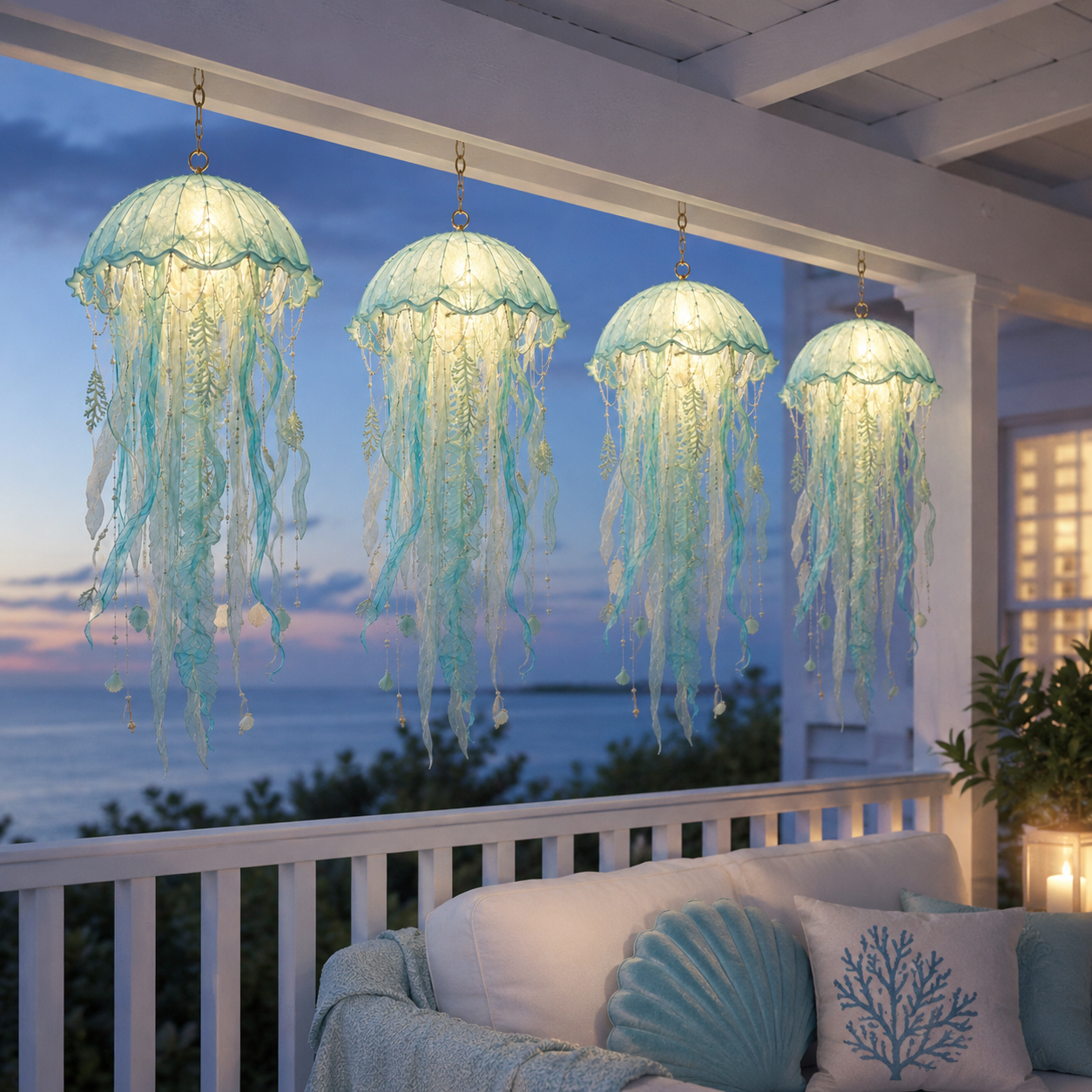Coastal Glow Lighted Jellyfish Hanging Decor