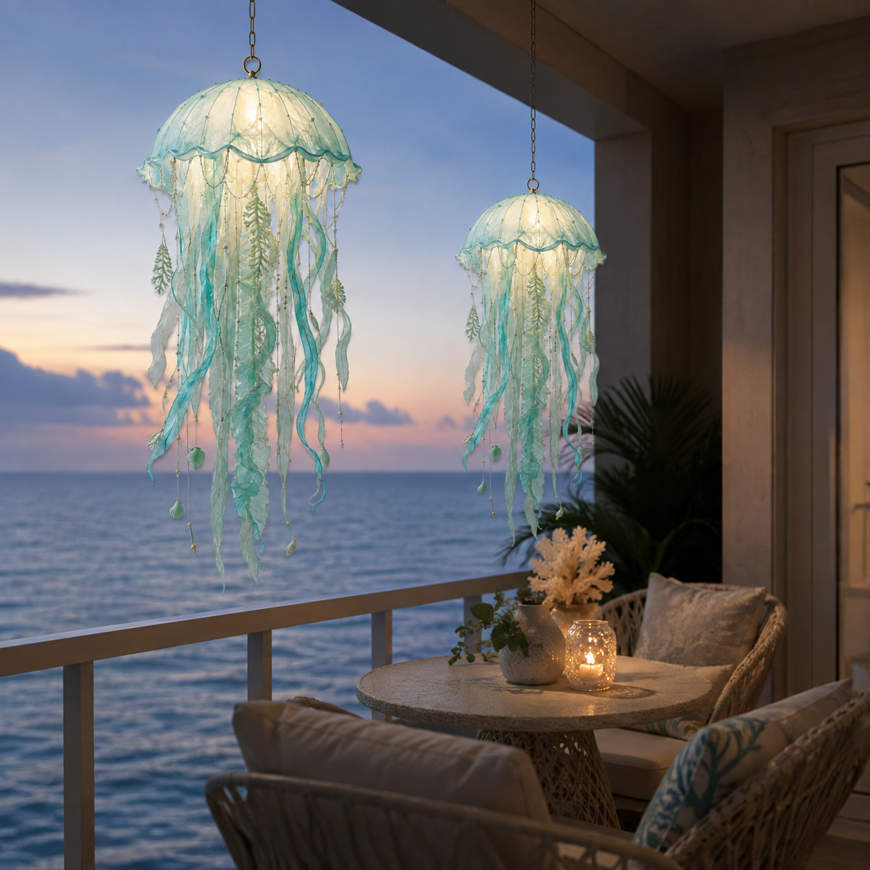 Coastal Glow Lighted Jellyfish Hanging Decor