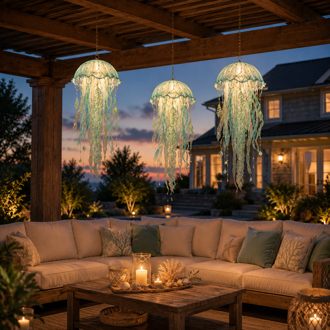 Coastal Glow Lighted Jellyfish Hanging Decor