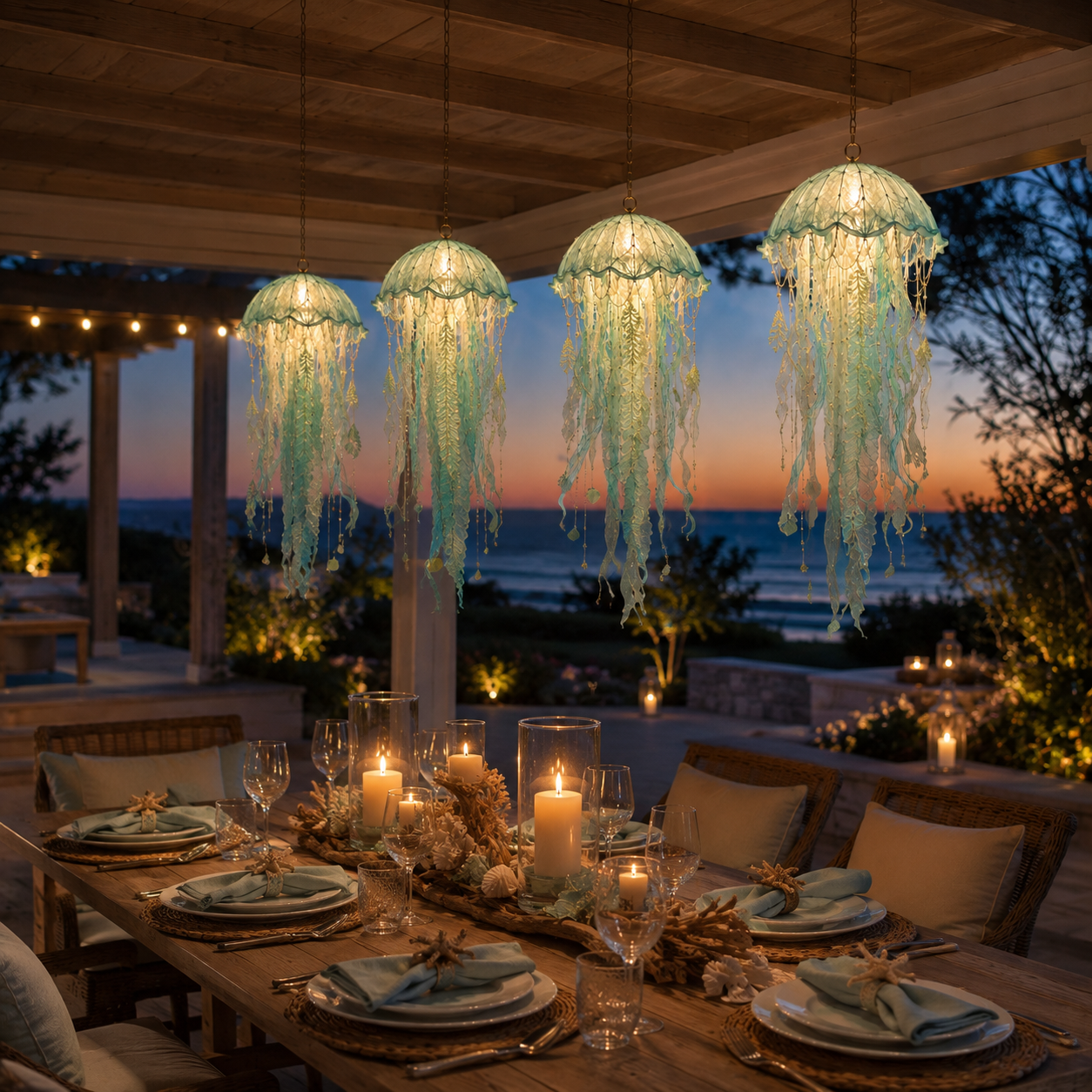 Coastal Glow Lighted Jellyfish Hanging Decor
