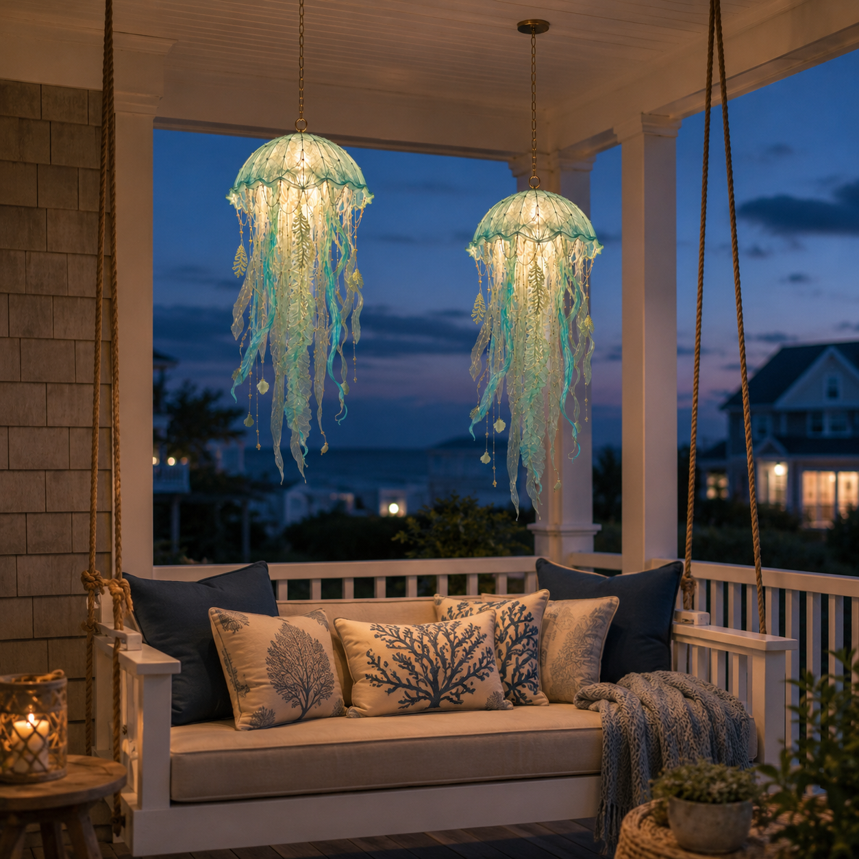 Coastal Glow Lighted Jellyfish Hanging Decor
