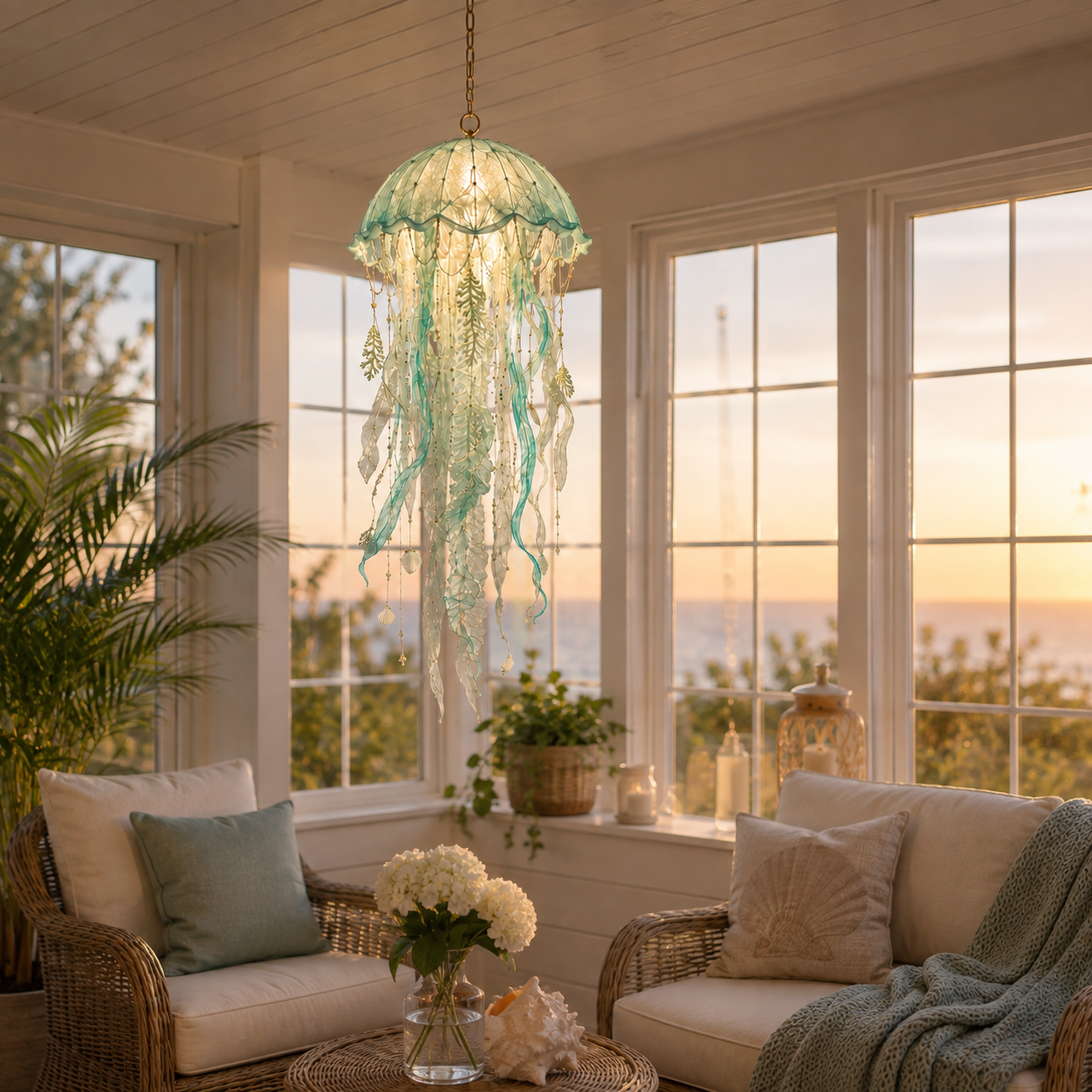 Coastal Glow Lighted Jellyfish Hanging Decor
