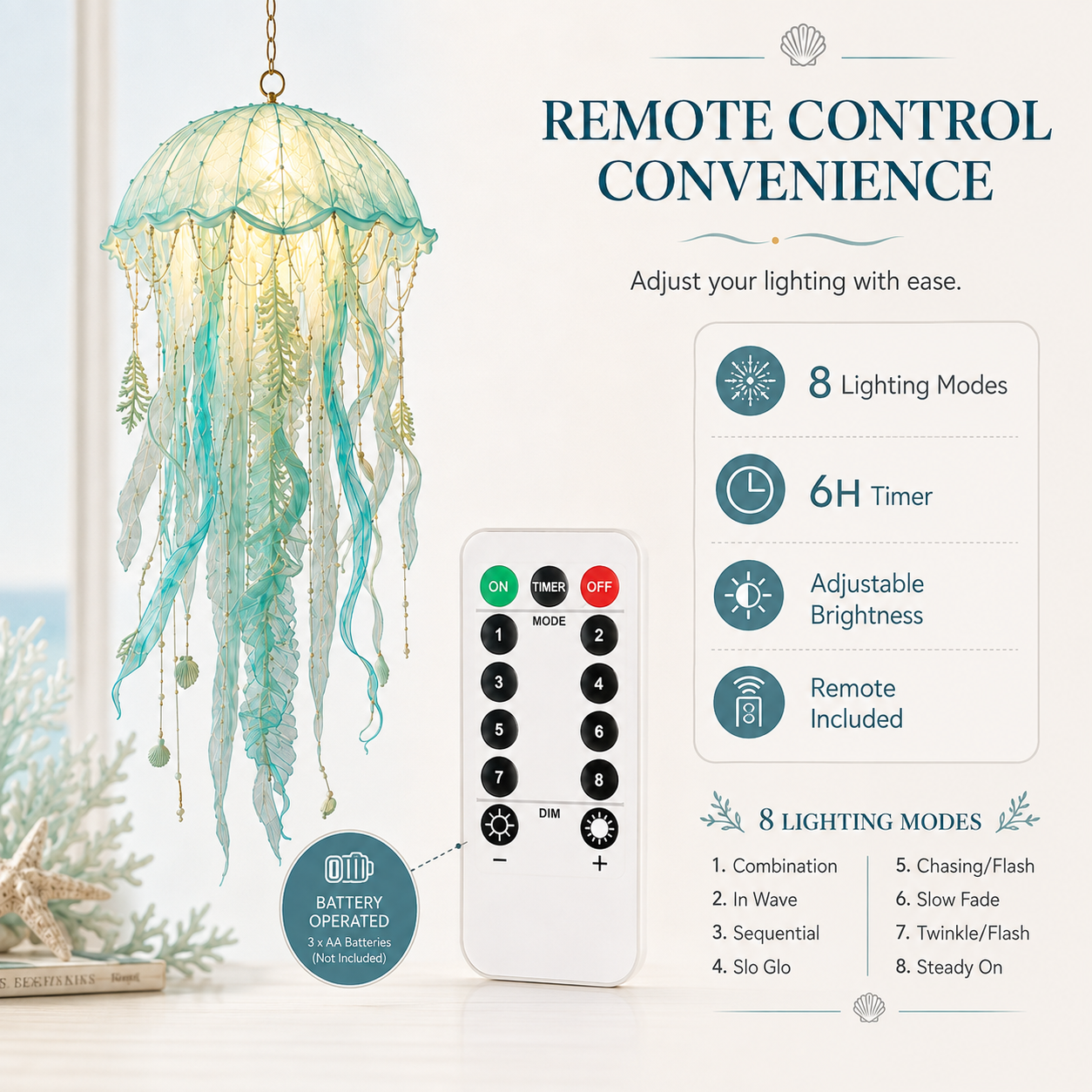 Coastal Glow Lighted Jellyfish Hanging Decor