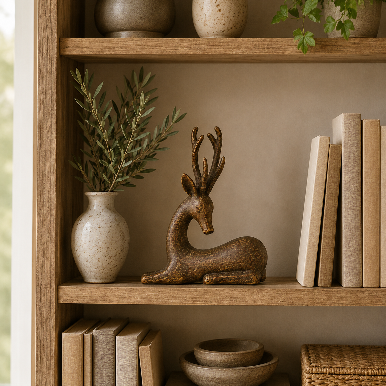 Vintage Wooden Gazelle Figurine