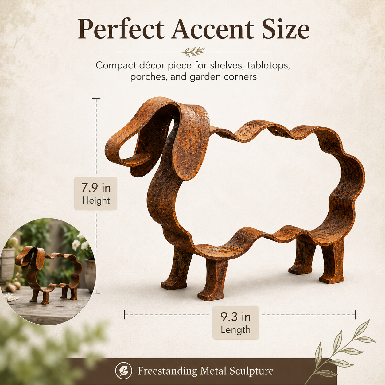 Rustic Metal Sheep Sculpture – Abstract Farmhouse Animal Decor