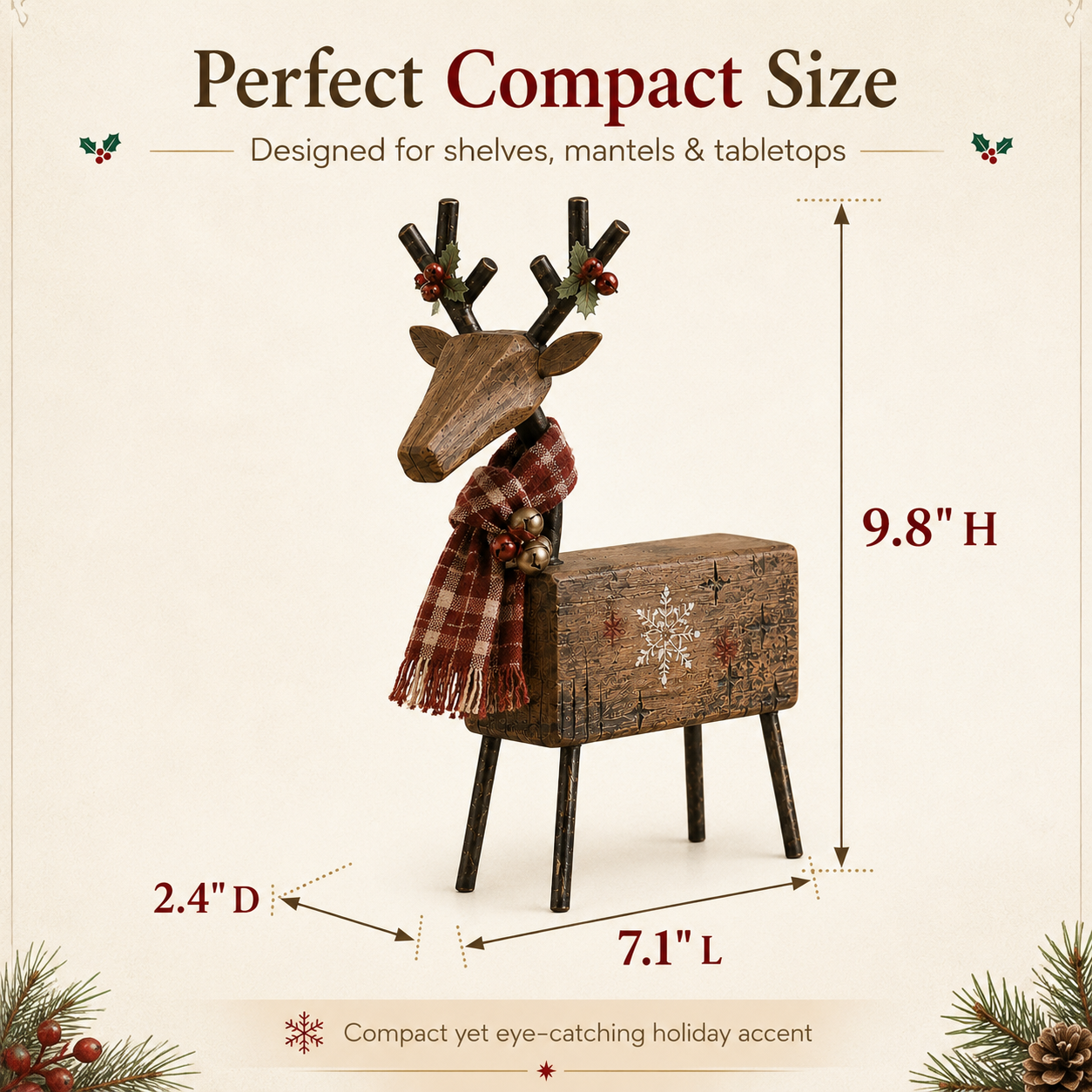 Rustic Christmas Reindeer Tabletop Decor