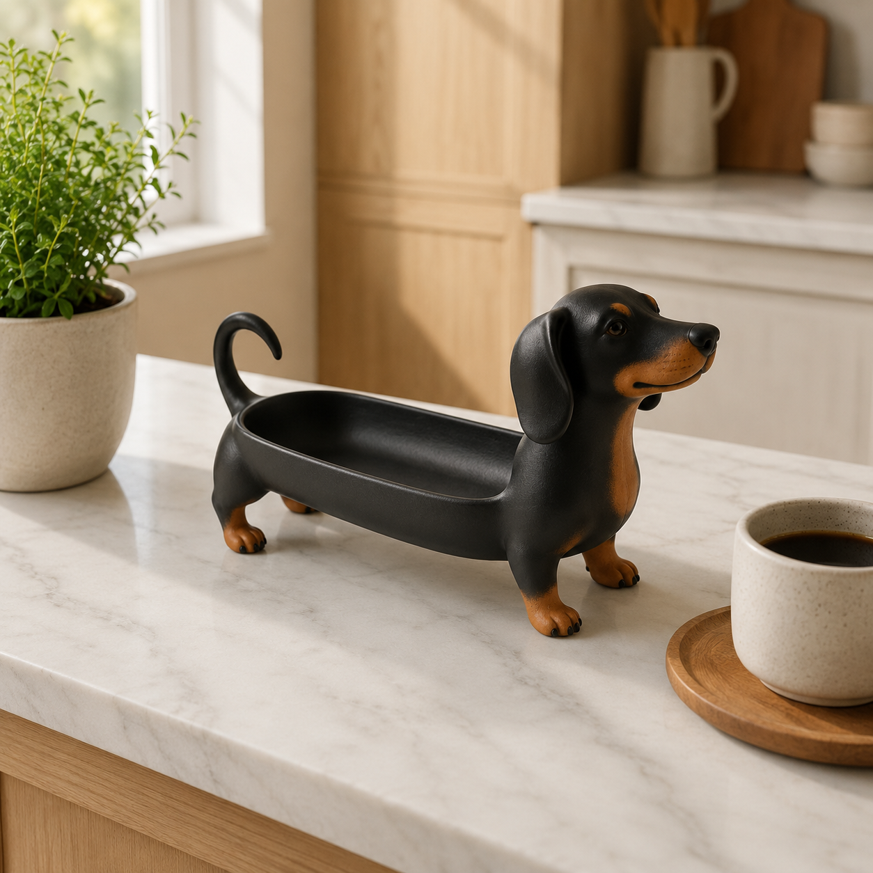 🐾 Dachshund Tray – Cute Dog Shaped Catchall Organizer for Keys, Jewelry & Small Items