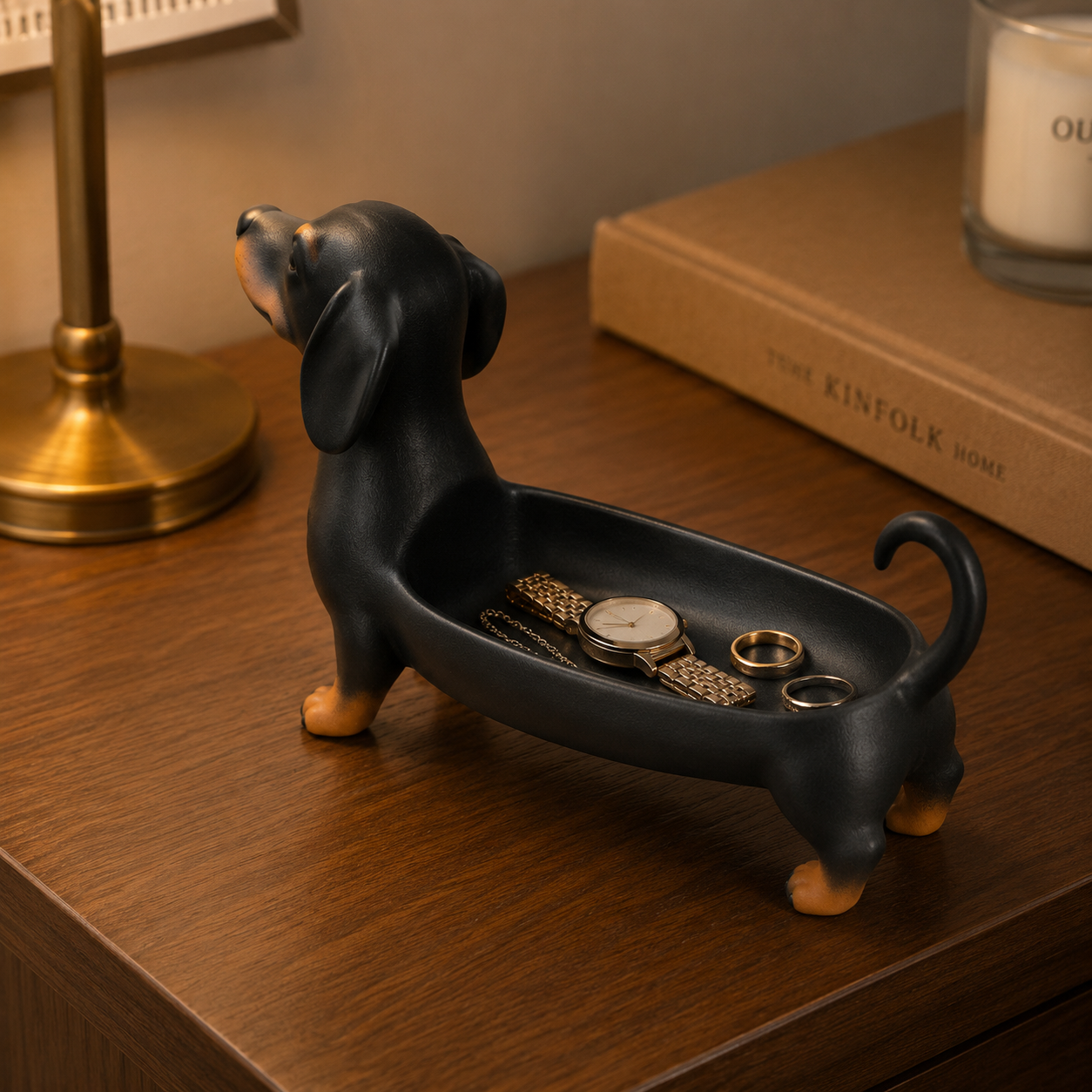 🐾 Dachshund Tray – Cute Dog Shaped Catchall Organizer for Keys, Jewelry & Small Items