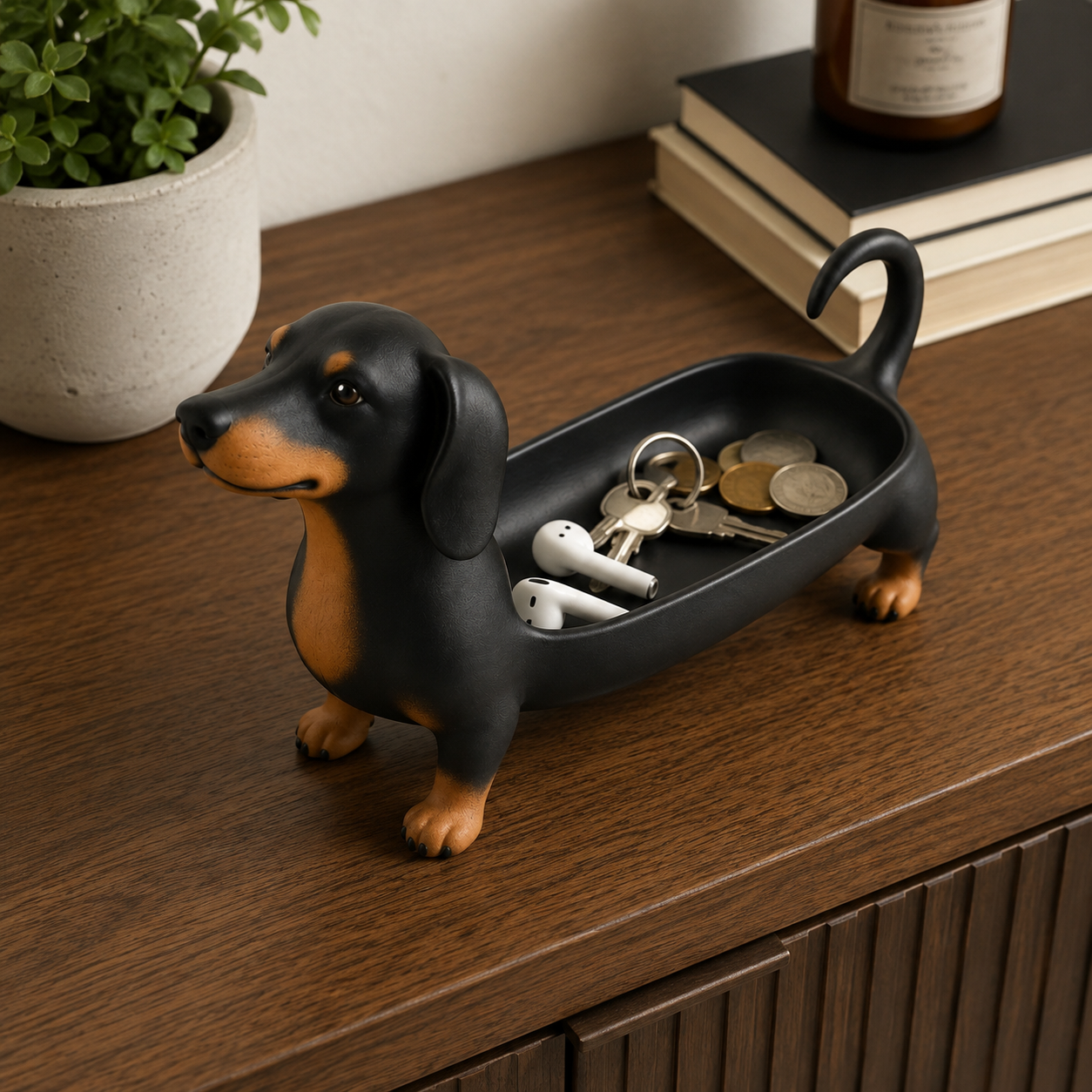 🐾 Dachshund Tray – Cute Dog Shaped Catchall Organizer for Keys, Jewelry & Small Items