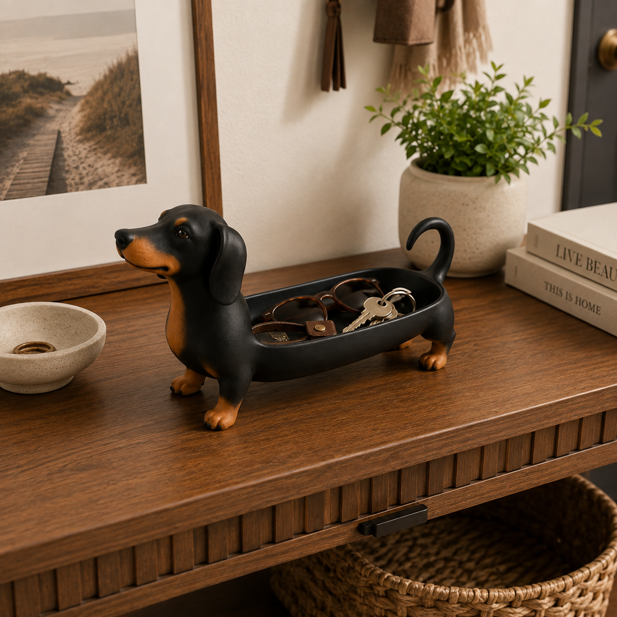 🐾 Dachshund Tray – Cute Dog Shaped Catchall Organizer for Keys, Jewelry & Small Items