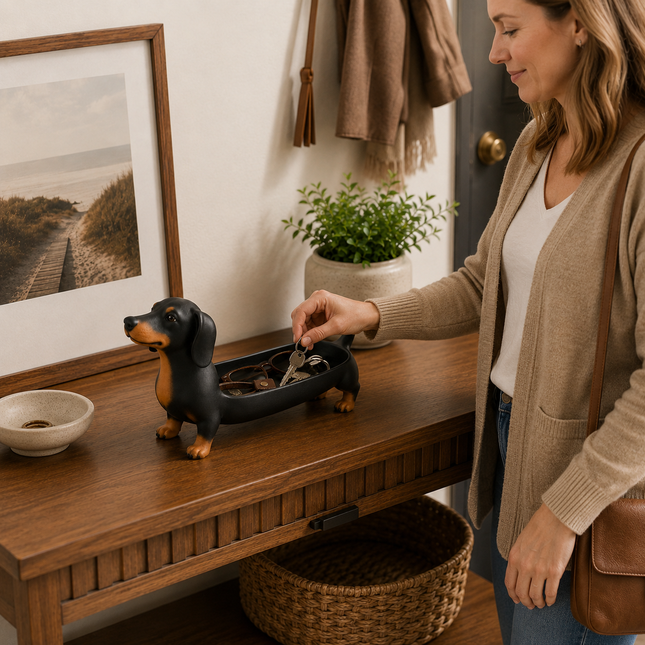 🐾 Dachshund Tray – Cute Dog Shaped Catchall Organizer for Keys, Jewelry & Small Items