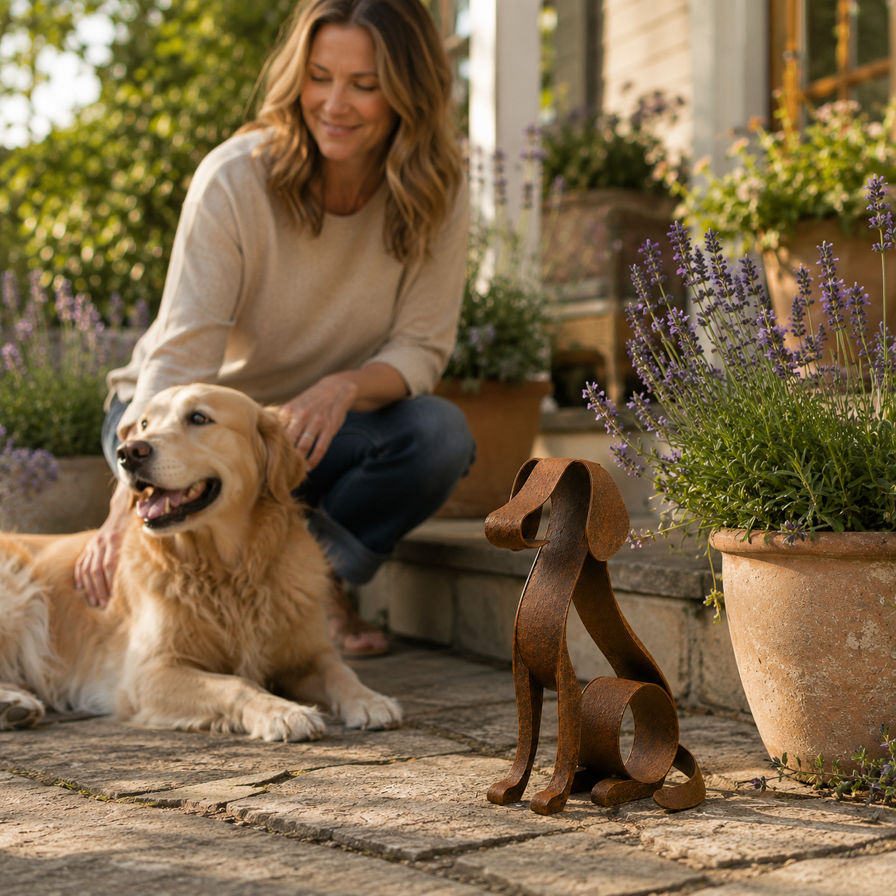 🐕 Golden Retriever Metal Sculpture
