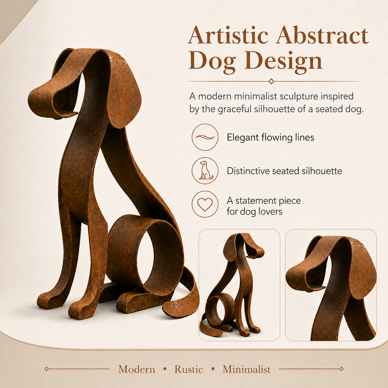 🐕 Golden Retriever Metal Sculpture