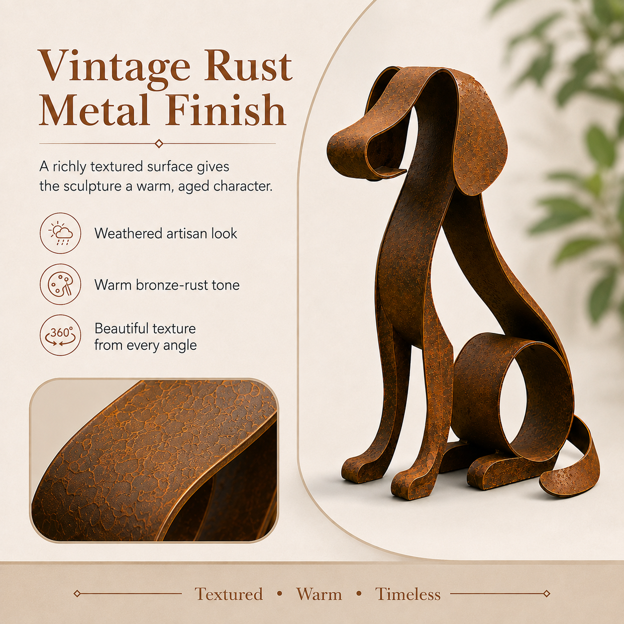 🐕 Golden Retriever Metal Sculpture
