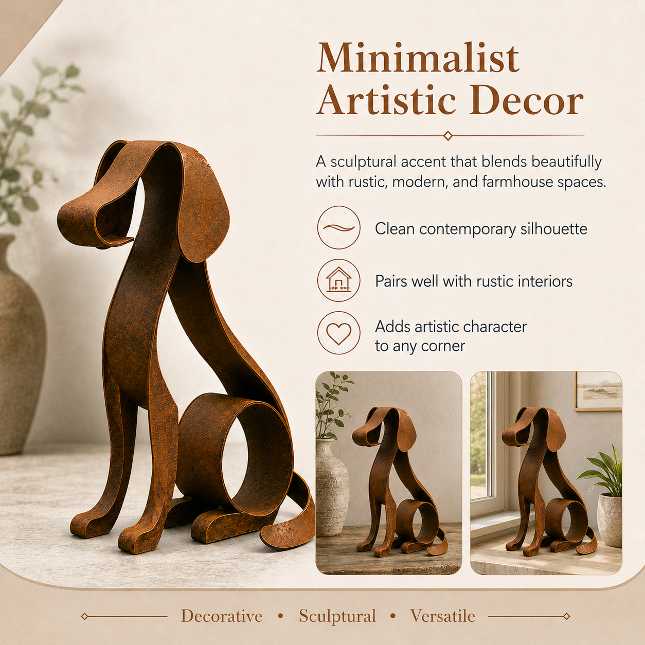🐕 Golden Retriever Metal Sculpture