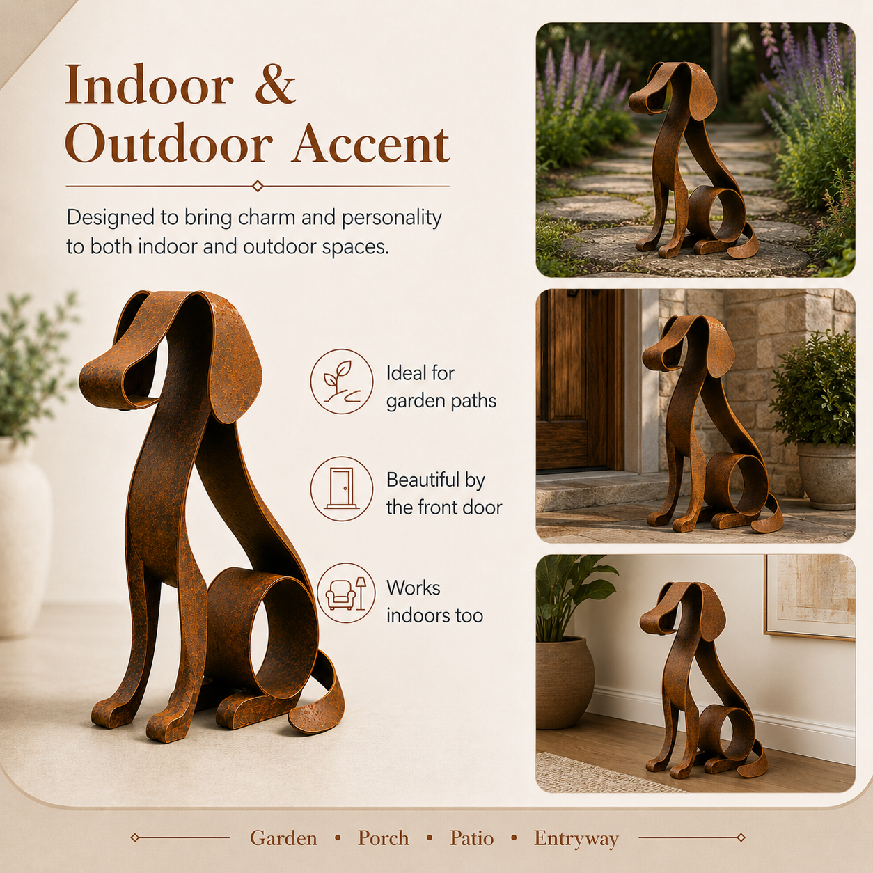 🐕 Golden Retriever Metal Sculpture