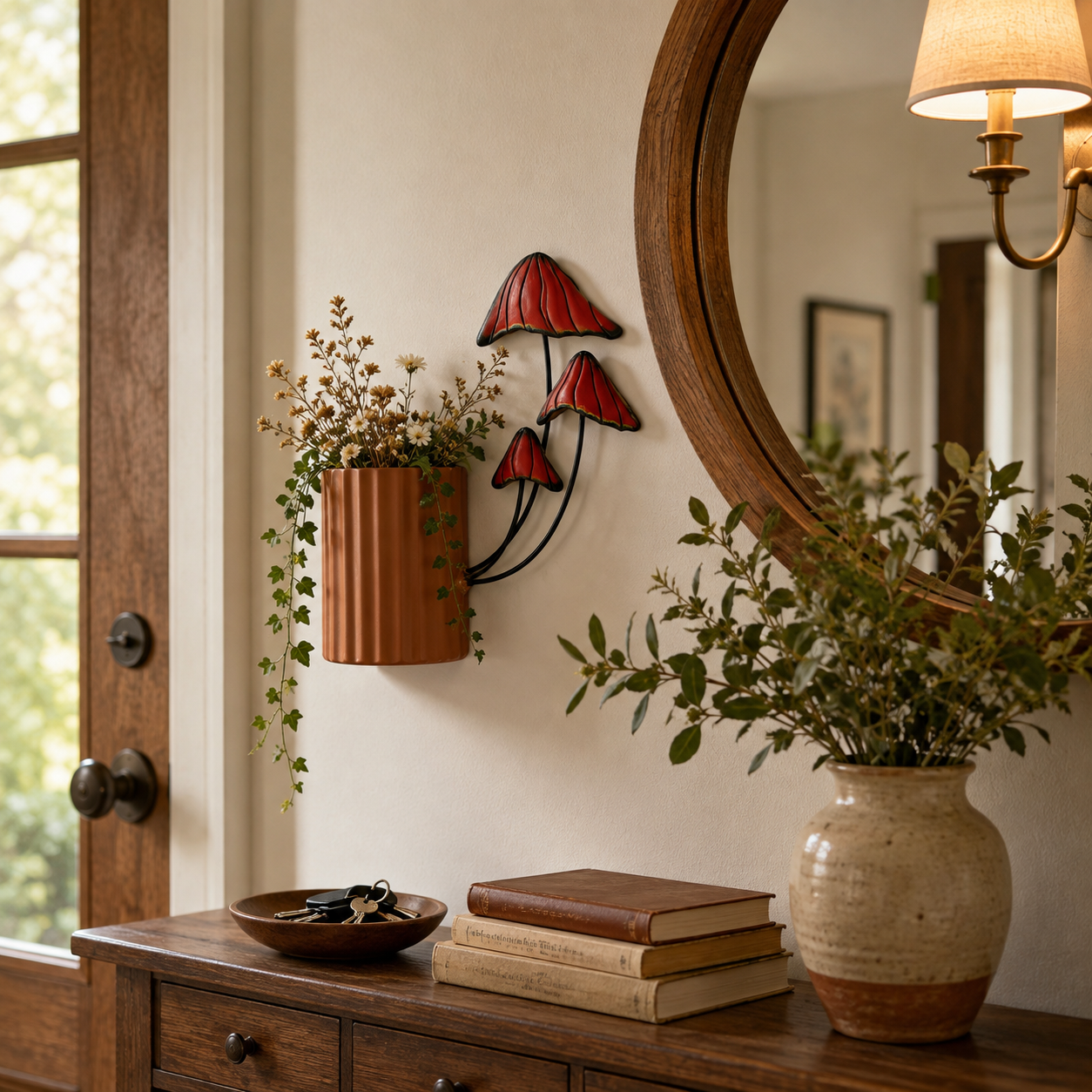 🌿 Vintage Mushroom Wall Planter 