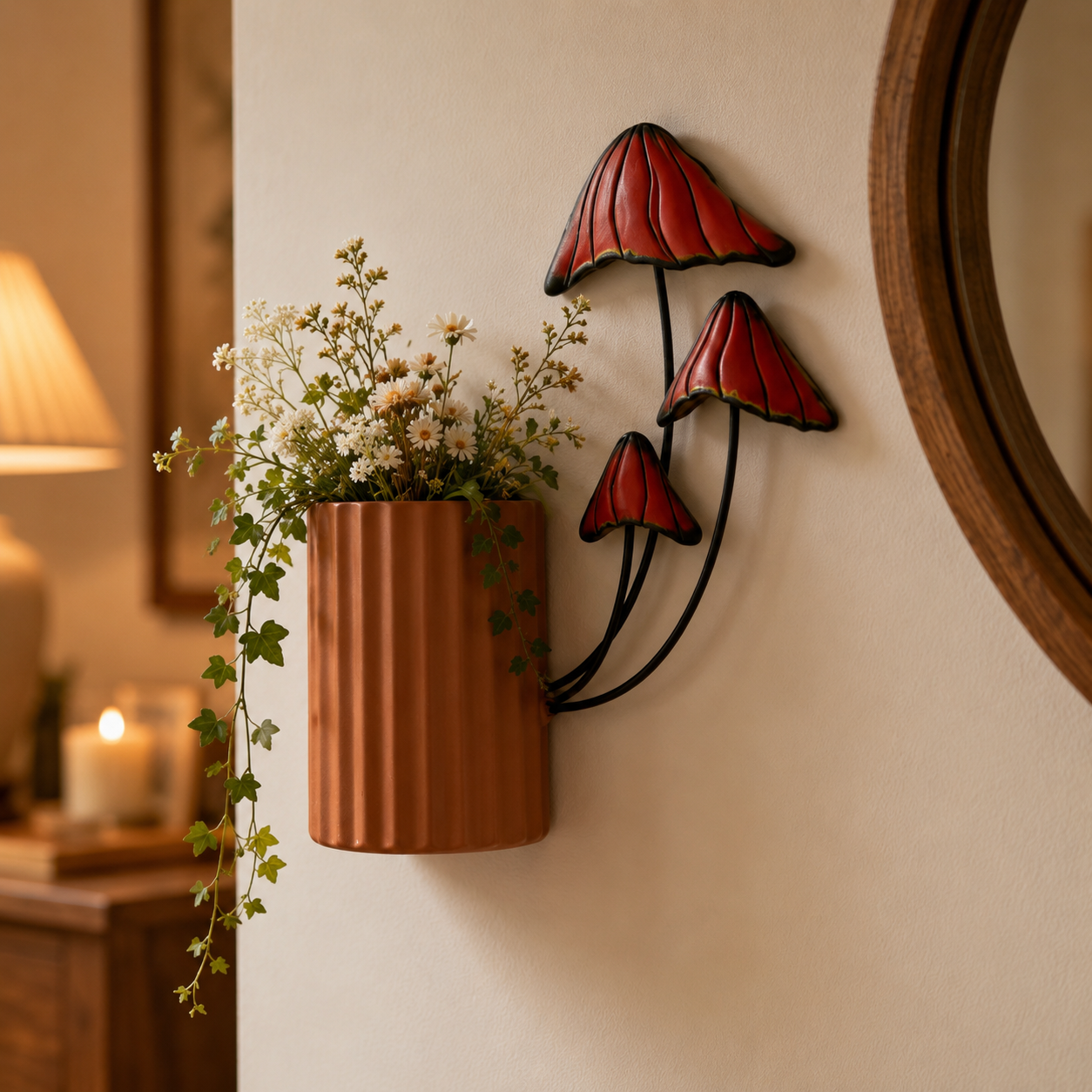 🌿 Vintage Mushroom Wall Planter 