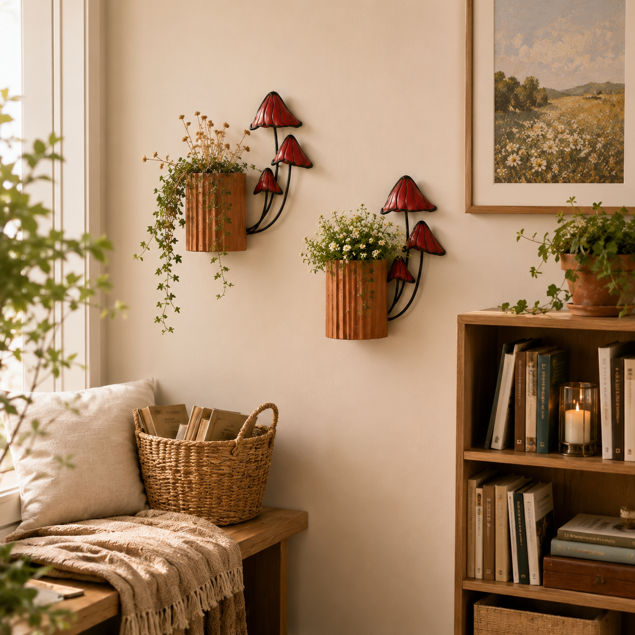 🌿 Vintage Mushroom Wall Planter 