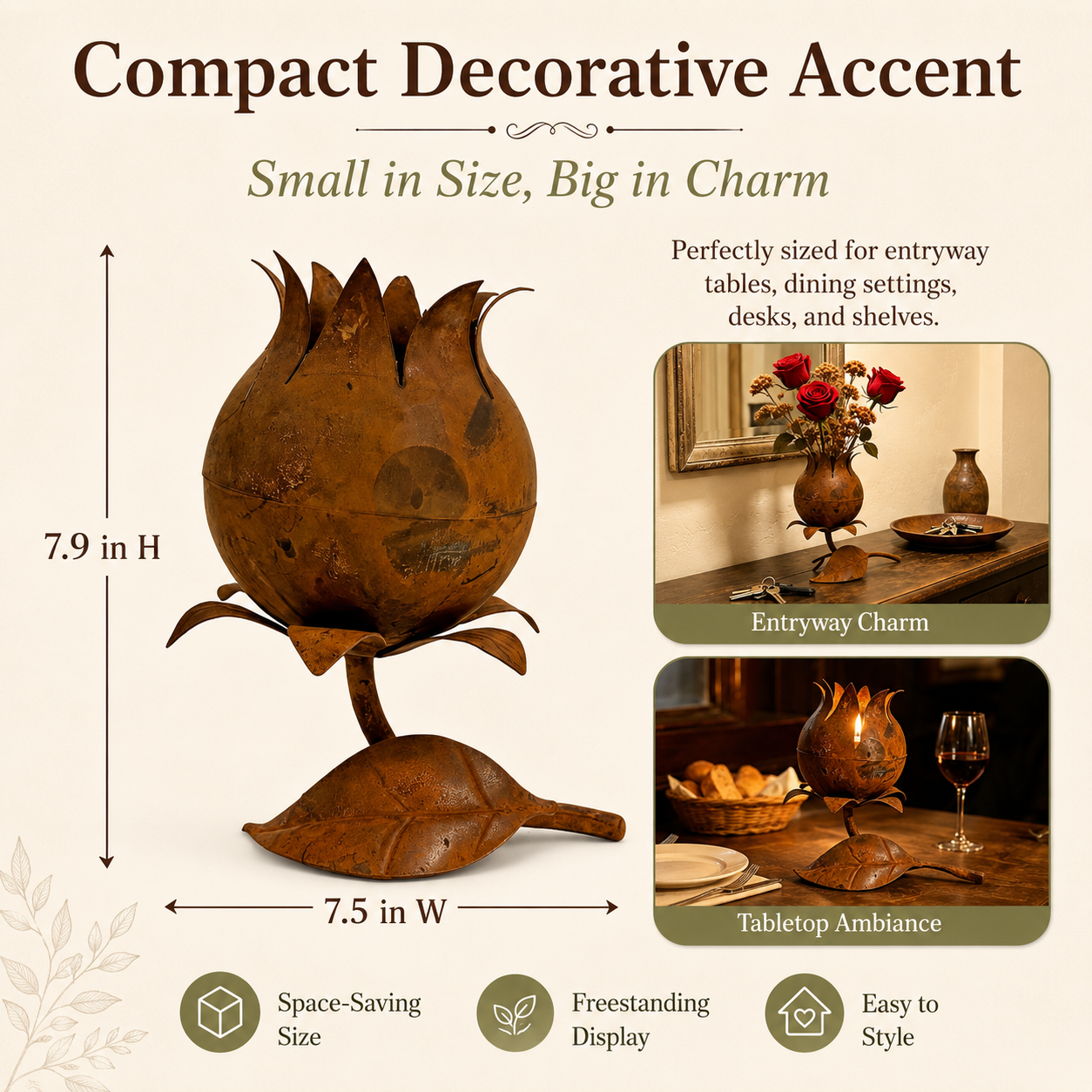 Vintage Bloom Candle Holder & Vase