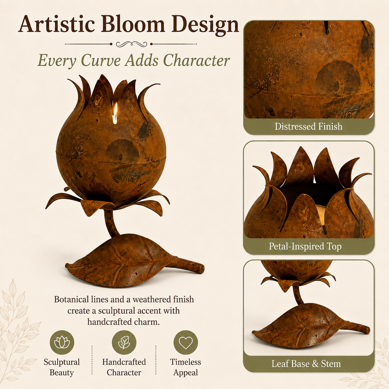Vintage Bloom Candle Holder & Vase